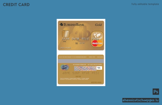 Türkei TurkishBank Gold Mastercard Beispielvorschau